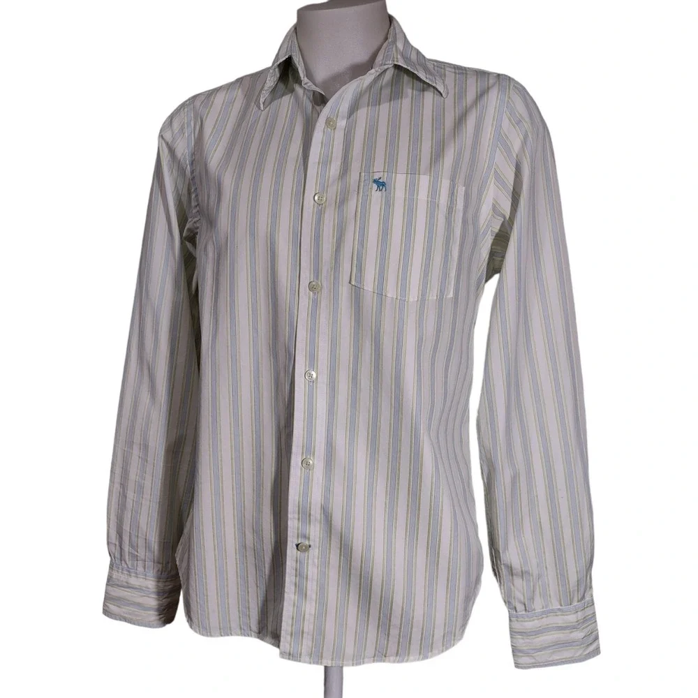 Abercrombie & Fitch Dress Shirt Mens XLarge Muscle Striped Button Up Long Sleeve
